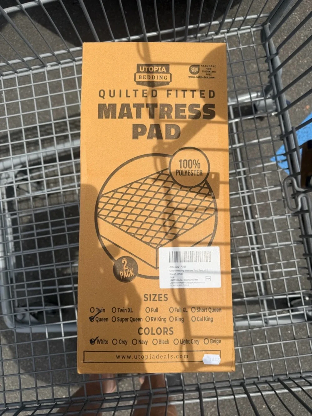 Utopia Bedding Quilted Fitted Mattress Pad -  2 in box